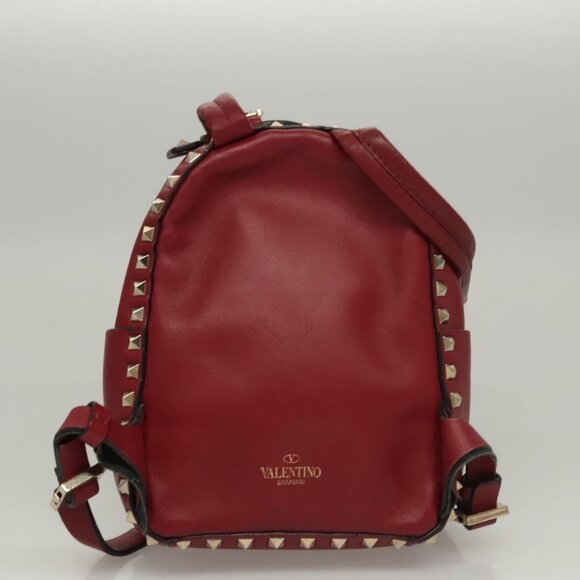 VALENTINO Backpack Leather Red Auth - Picture 3 of 16